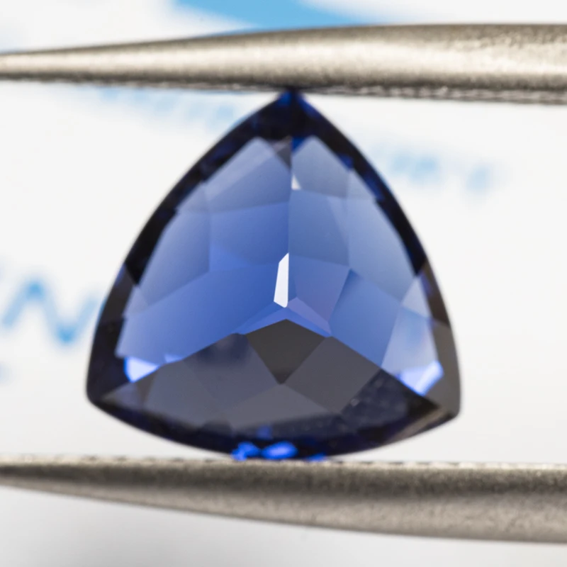 Lab Grown Sapphire Royal Blue Triangle Shape VVS1 Gemstone for Charm Diy Jewelry Making Pendant Ring Selectable  AGL Certificate