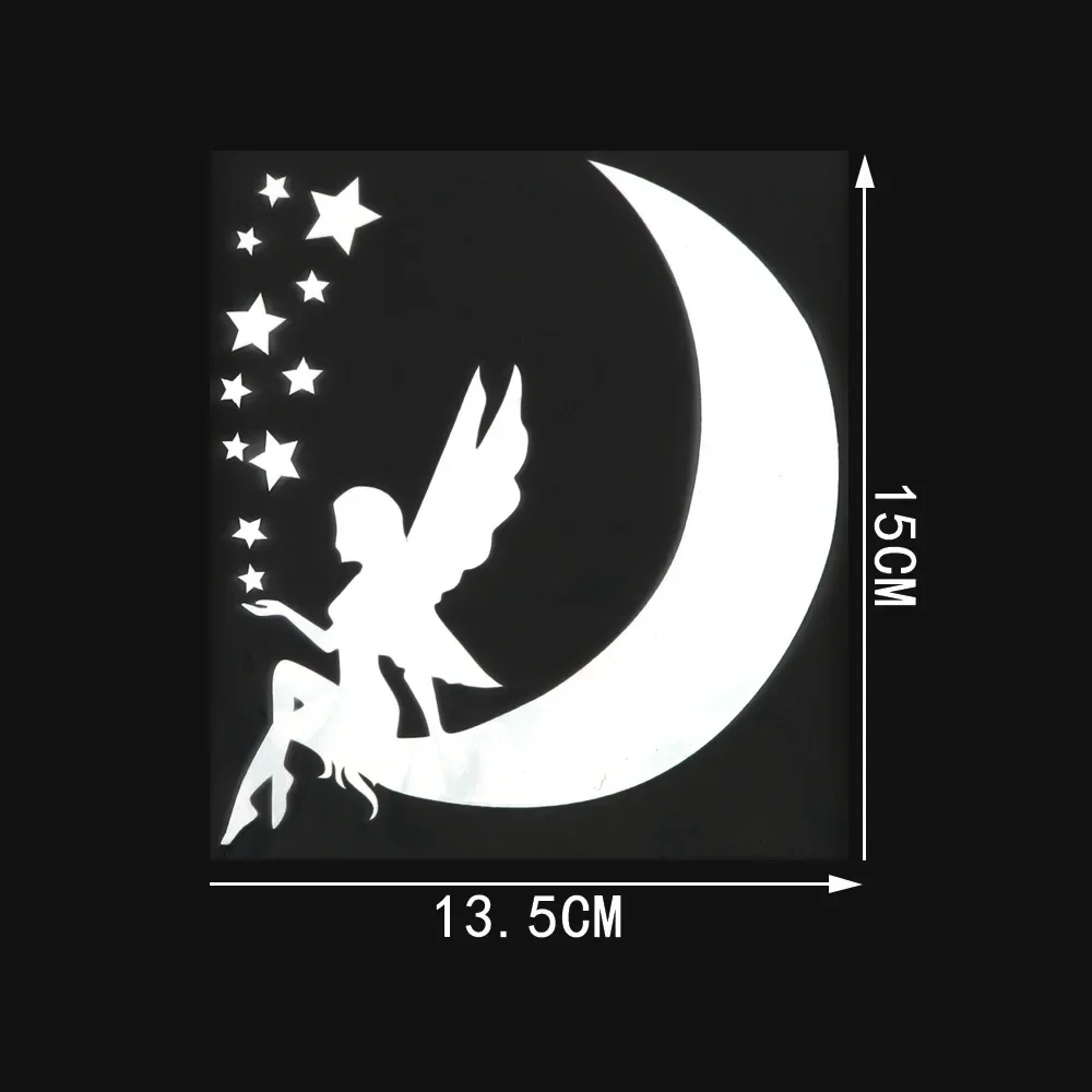 Car sticker fairy moon star vinyl decal beautiful car sticker window decoration PVC waterproof and sunscreen 20CM