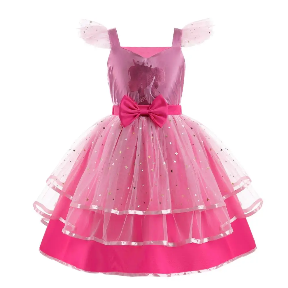 Children\'s Carnival Costumes Girl Pink Princess Dress Birthday Party Dresses Halloween Cosplay Costume Summer Clothing