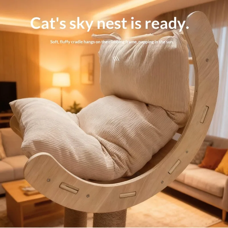 Solid Wood Cat Tree Villa 5