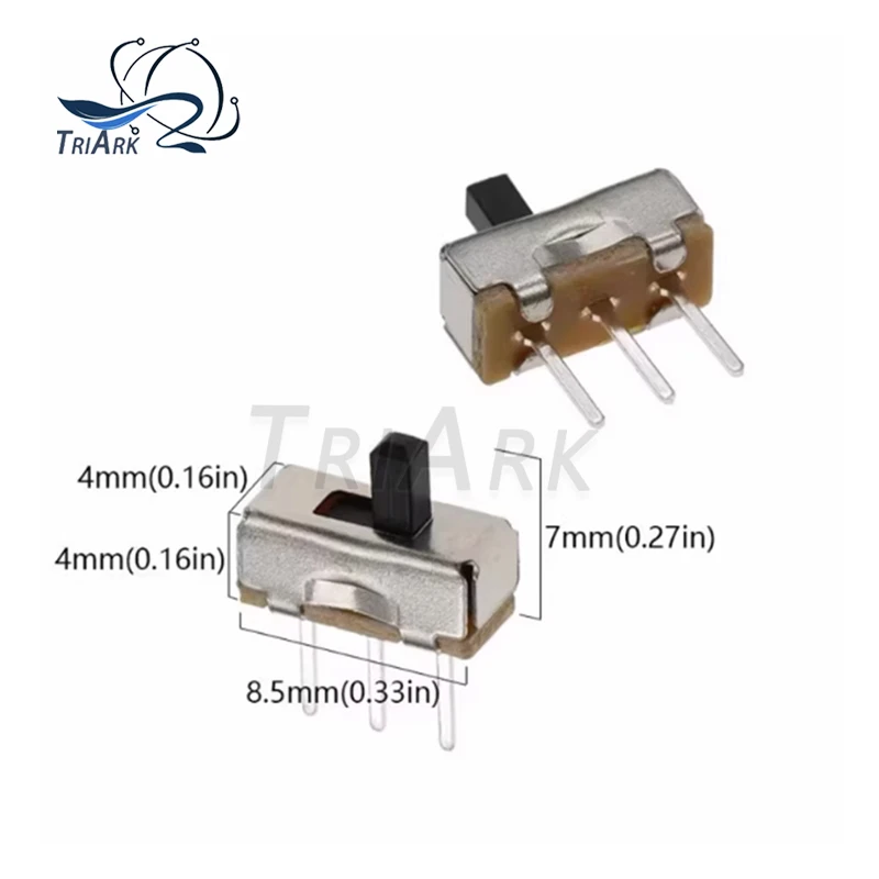 50PCS SS12D00G3/G2/G3/G4 Handle height 2/3/4/5mm three foot toggle Mini Vertical Slide Switch handle type two gear three foot