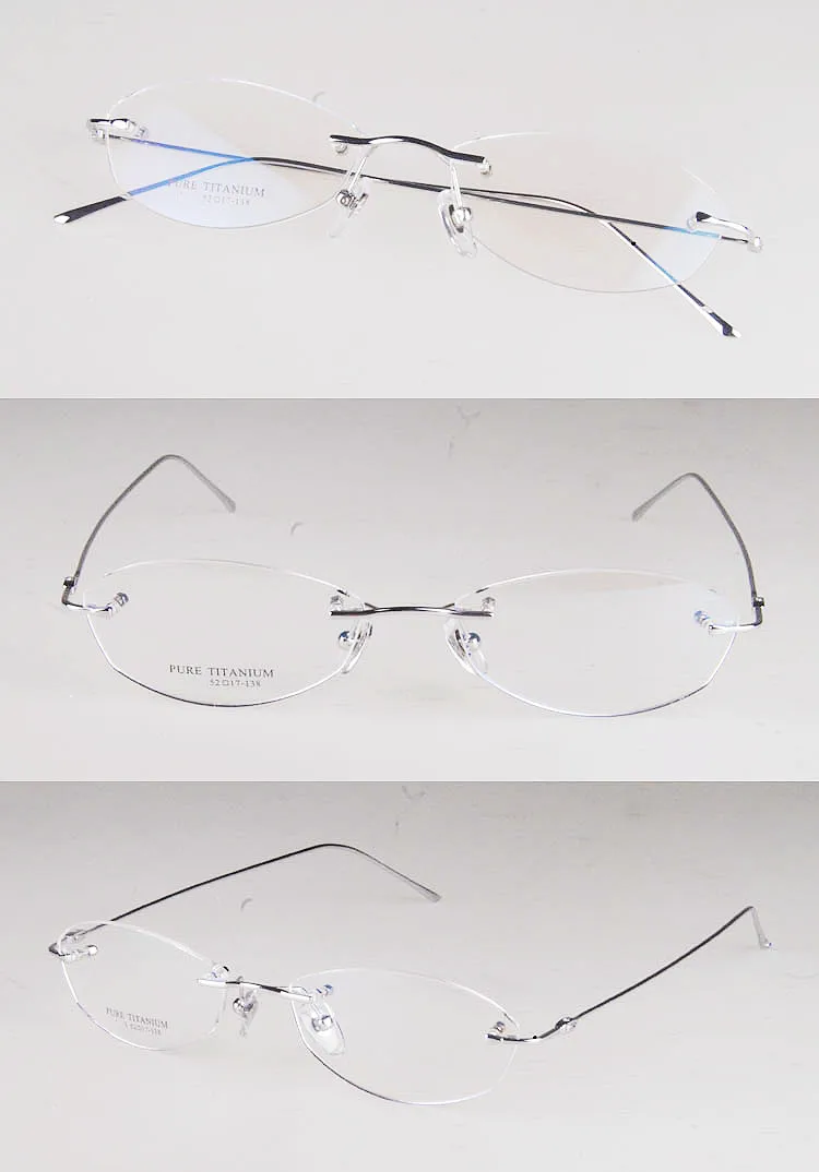 Entwickelt Frauen Randlose Brille Reinem Titan Brillen Optische Rahmen Rezept Rahmenlose Spektakel Einfache Linie Tempel 1280 – Detail 2