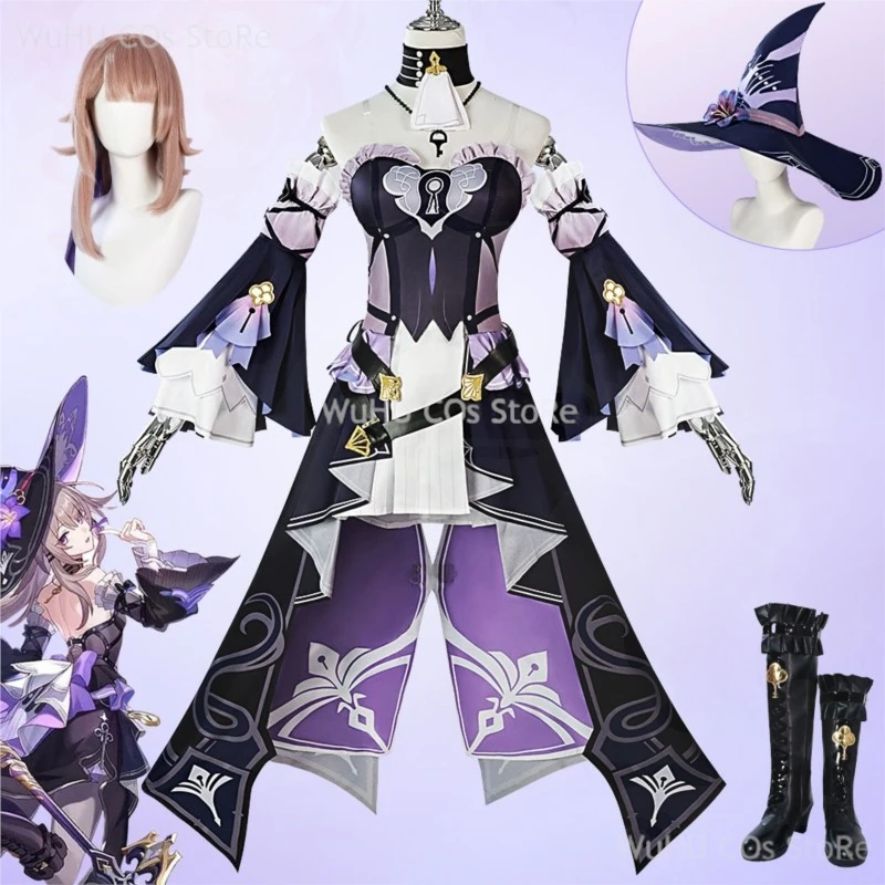 Game Honkai Star Rail Cosplay Herta Cosplay Wig Herta Cosplay Party Role Play Outfit Halloween Dress Costume Shoes Anime Uniform