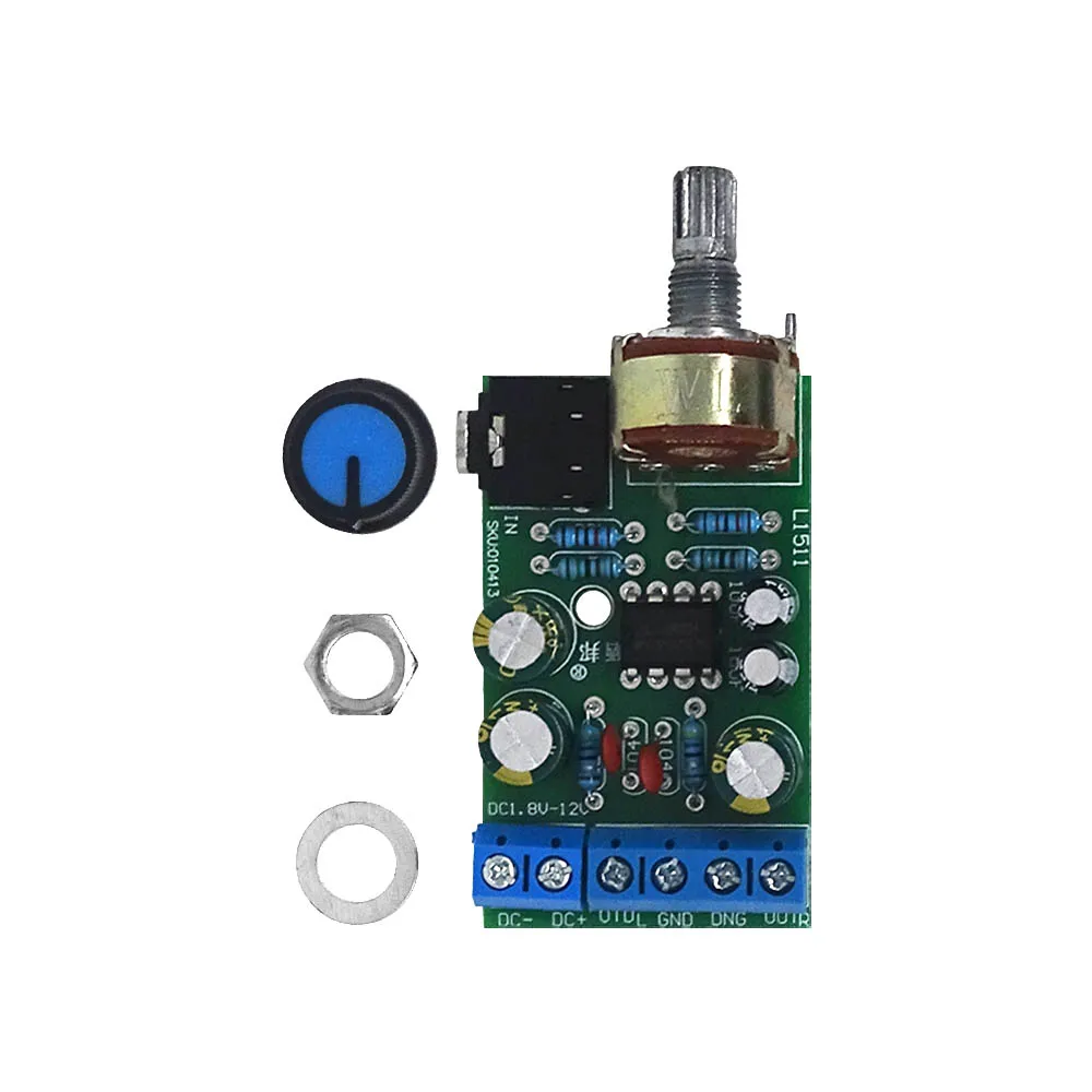 TDA2822 TDA2822M Amplifier Board DC 1.8-12V 2.0 Channel Stereo Mini AUX Audio Amplifier Module AMP with 50K Ohm Potentiometer