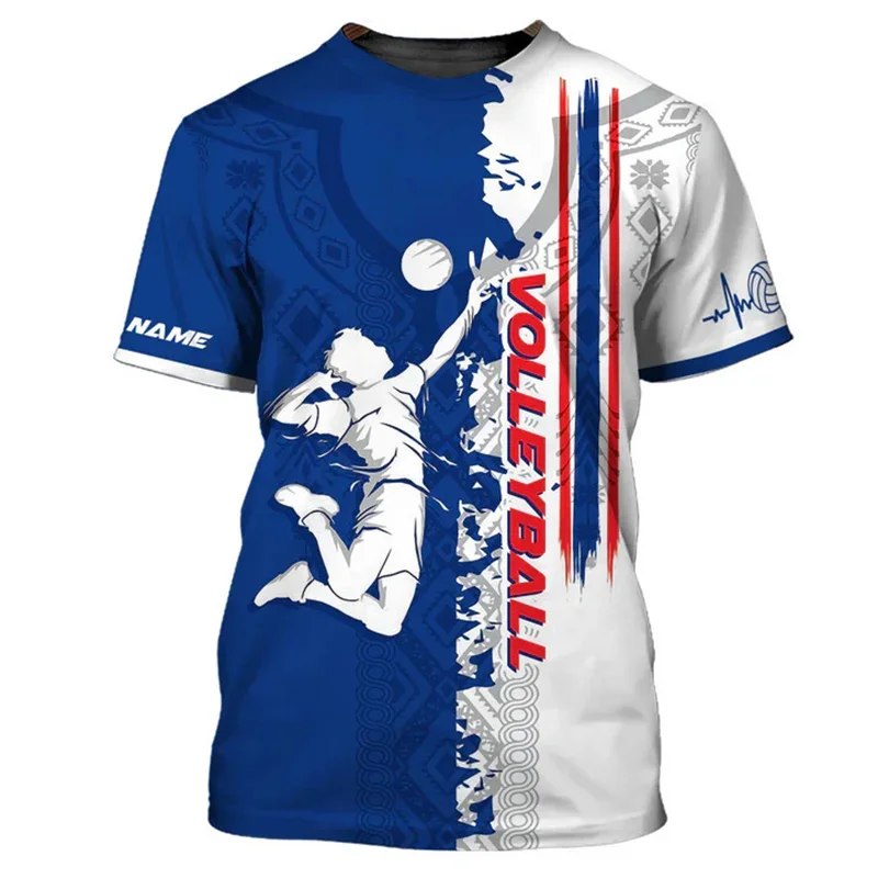 Volleyball Uniform Neutral 3D Printed Men's T-shirt Fashionable Short Sleeved Sportswear Comfortable Breathable Quick Drying