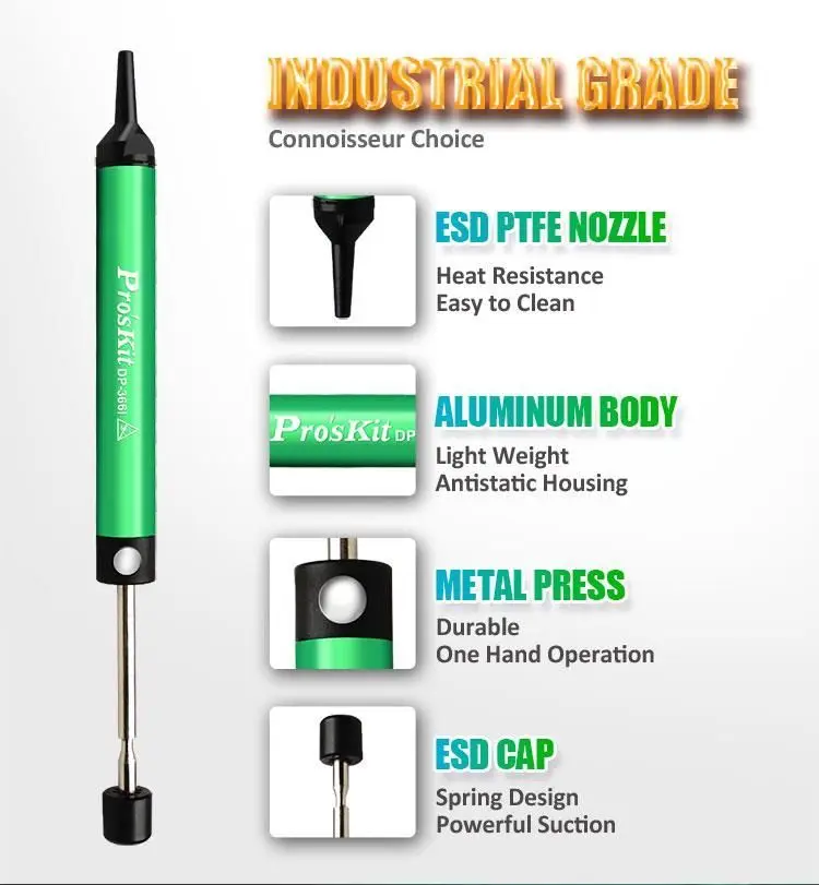 Pro'sKit DP-366I Manual Pewter Powerful vacuum pewter pump pewter gun Electronic solder remover tool