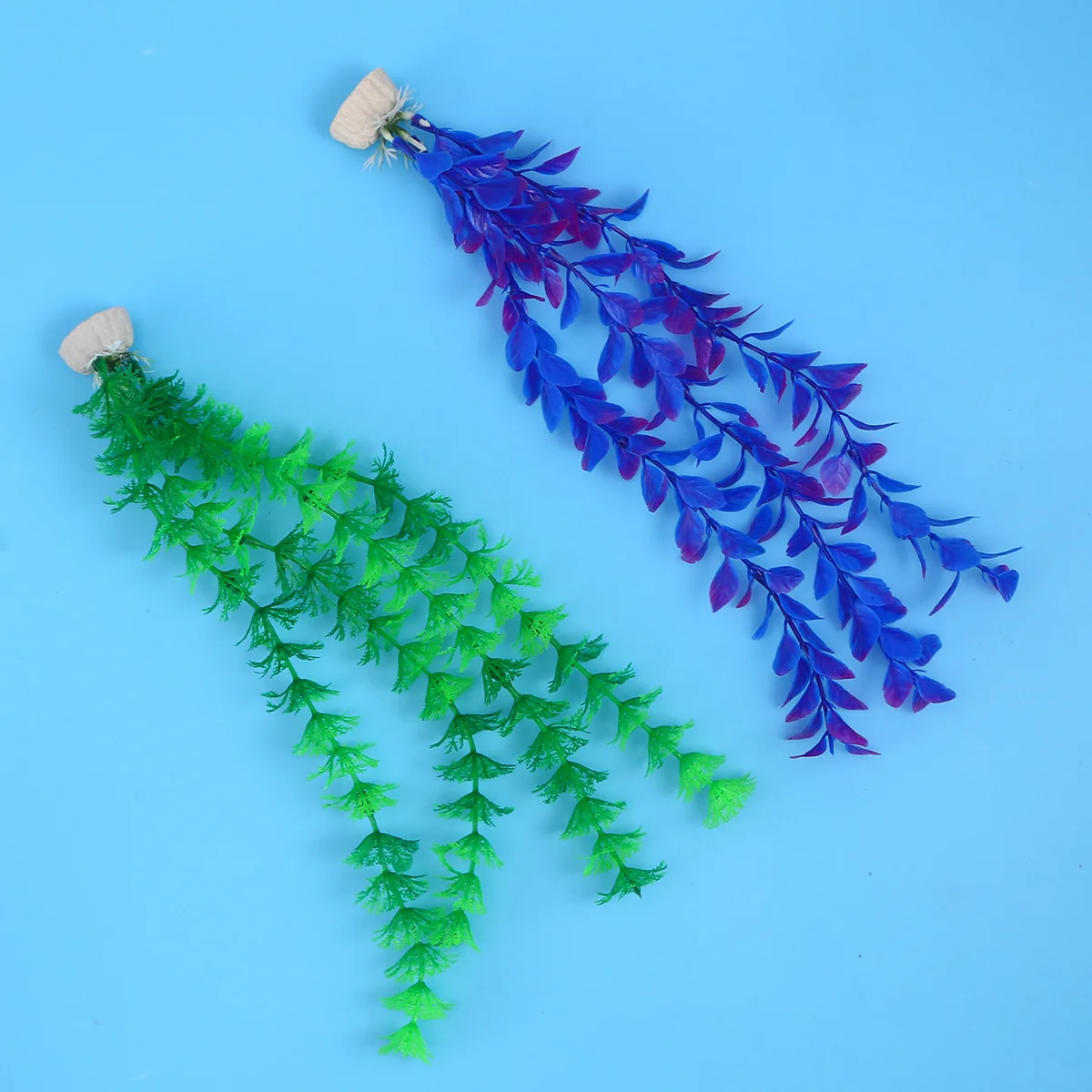 

10pcs Artificial Aquarium Plants Plastic Ceramic Base Vivid Simulation Fish Tank Decorations Bright Color Large Size Safe For