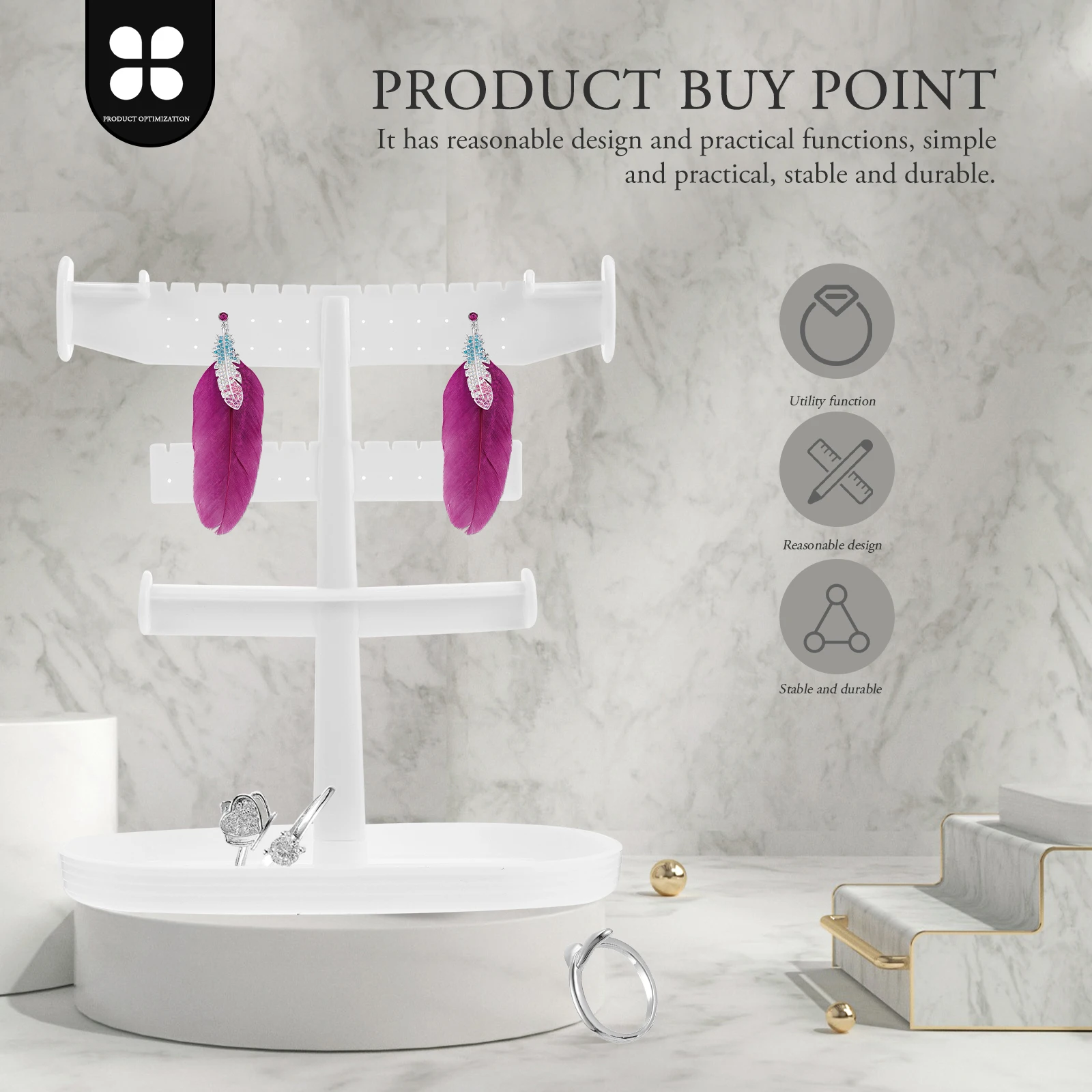 

Jewelry Display Rack Earrings Storage Rack Plastic ganizer Earrings Necklace Holder Shelf Jewelry Holder St Solution