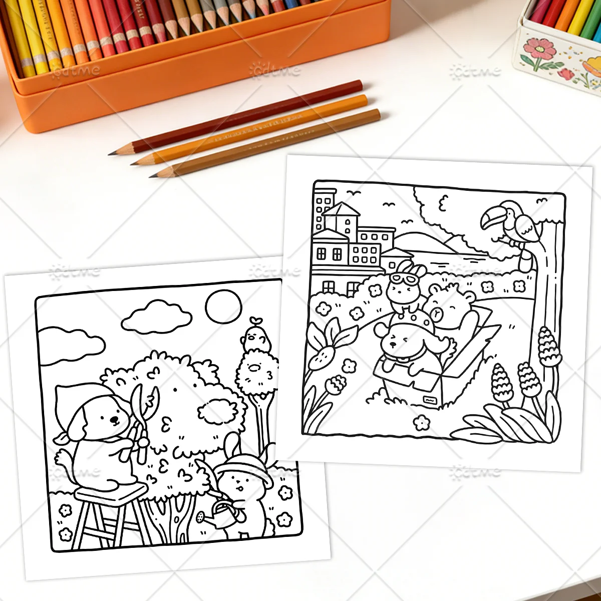 COZY CUTIES Malbuch für Erwachsene mit einfachen Cartoon-Mustern zur Entspannung, DIY-Mal- und Zeichenbücher für Jugendliche – Detail 6