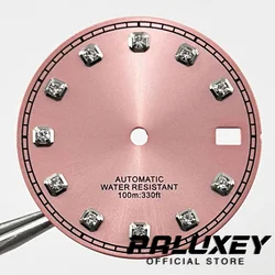 29mm Pink Watch Dial For NH35A 4R35 Movement Sterile Watch Faces Replacement Parts