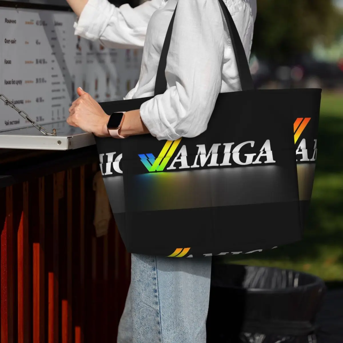 

Amiga Beach Tote Bag Sport Gym Yoga Duffle Large Tote Bag Women Travel Bag Fitness bag