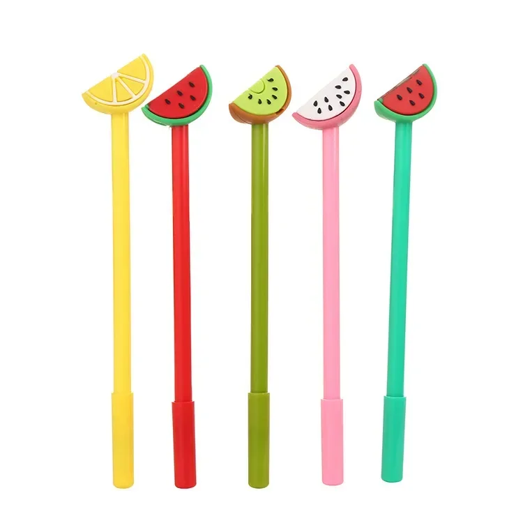 

50pcs Cute Simulation Fruit Gel Pen Creative Stationery Student Water-based Pen Cartoon Small Fresh Signature Pen Gel Pens B