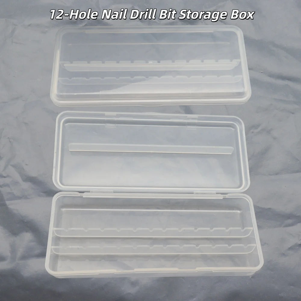Portable 12-Hole Nail Drill Bit Storage Box 2.35mm – Nail Art Bits Display Organizer Holder for Salon & Home Use