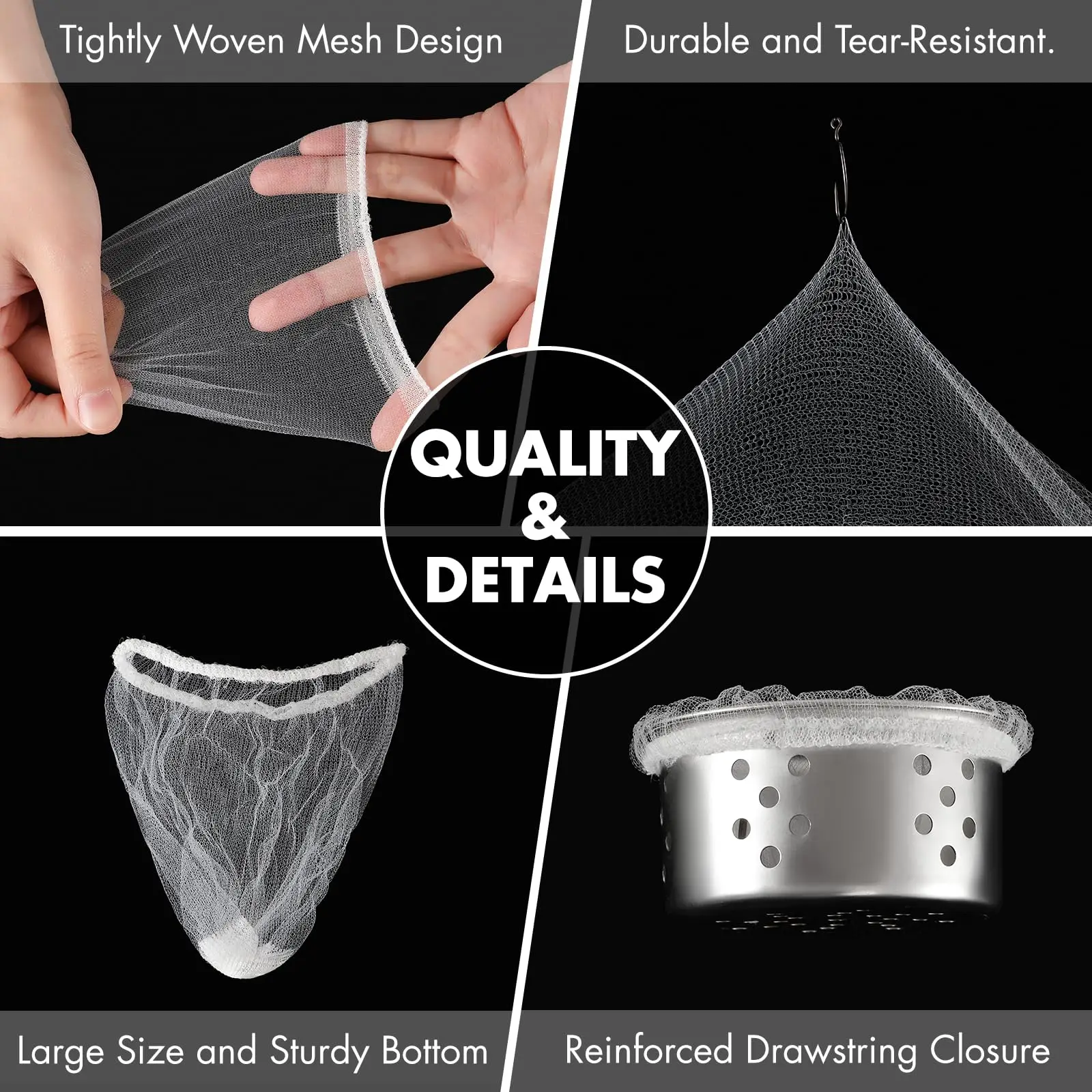 Confezione da 200 sacchetti in rete per filtro per lavello da cucina, coperture di scarico per lavello usa e getta anti-intasamento, reti filtranti per lavello da cucina essenziali, adatte a M