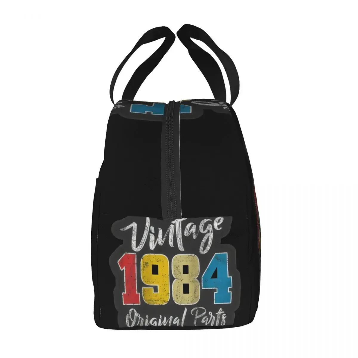 Bolsa de almuerzo con piezas originales Vintage, enfriador portátil Unisex, caja de almuerzo aislada, caja de Bento de comida, regalo de 40 cumpleaños, 1984