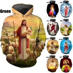 New Fashion Hot Sale 3D Jesus Sweatshirts Men Women Tops Casual Long Sleeve Pullover Print Harajuku Streetwear Hoodies Hooded