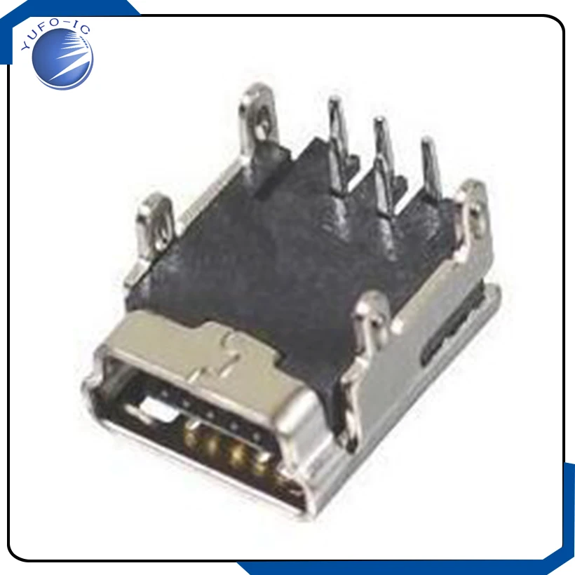 10PCS/LOT  Mini USB 90 degree bend needle holder (mini-USB) USB socket 5PF