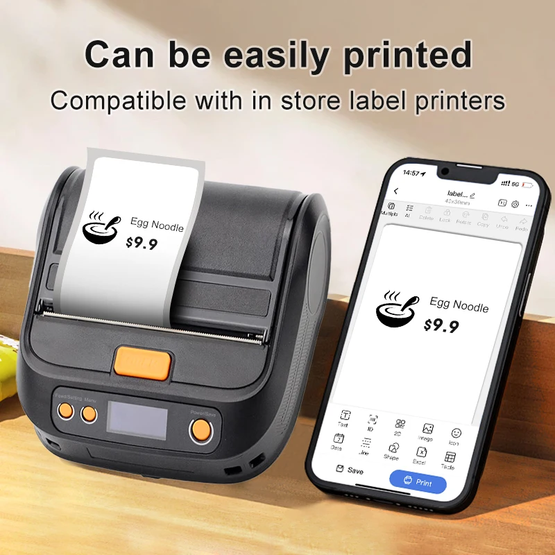 SINMARK 40X80mm White Thermal Label Blank Sticker Self-Adhesive Quick-Apply for Business & Inventory