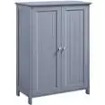

Alden Design Free Standing Storage Cabinet With Doors And Adjustable Shelves, Gray