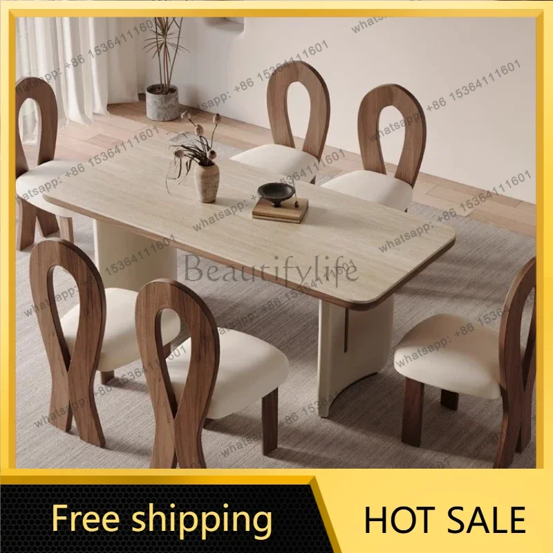 LJY French Cream Wind Dining Table Solid Wood Modern Comfortable High Quality Table Romantic Gaming Simple Muebles Salon Furnitu