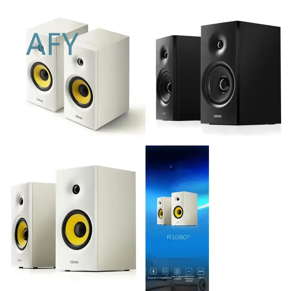for EDIFIER M-58 R1080BT Multimedia Desktop Computer Subwoofer BT 5.0 Wooden Active Speaker 100-240V 50/60Hz 25W for PC