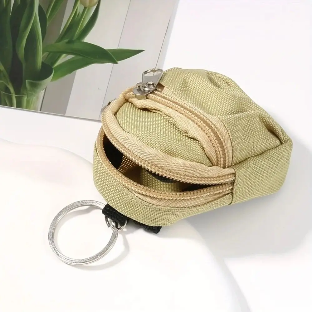Metal Key Ring Backpack Coin Purse Zipper Closure Nylon Zipper Coin Pouch Multicolor Backpack Shape Mini Storage Bag
