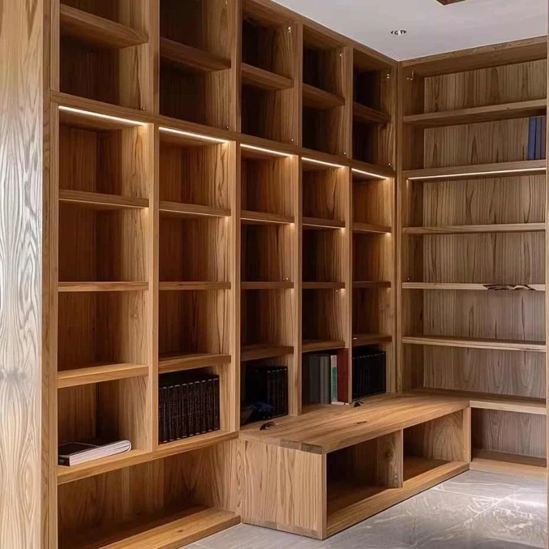 

Full wall bookshelf corner desk cabinet household large capacity shelf