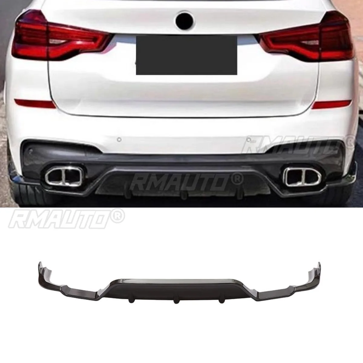 

Car Rear Bumper Spoiler Lip Diffuser Splitter Glossy Black Modification Part For BMW X3 G01 G08 2018-2021 Car Accessories