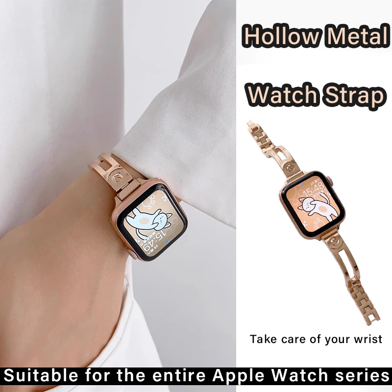 Metal Strap for Apple Watch Ultra 49mm 9 8 7 Band 45mm 41mm Women Belt Bracelet iWatch Series 6 5 4 SE 44mm 42mm 40mm Watchband