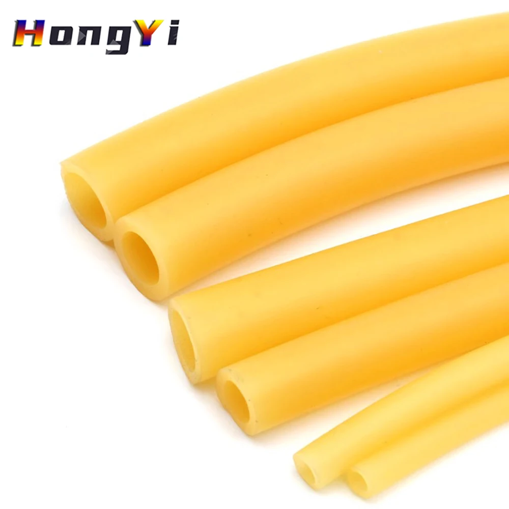 Nature Latex Rubber Hoses ID 1.6mm to 18mm Yellow Band Tube Elastic Parts for DIY, Solid 2mm 3mm 5mm