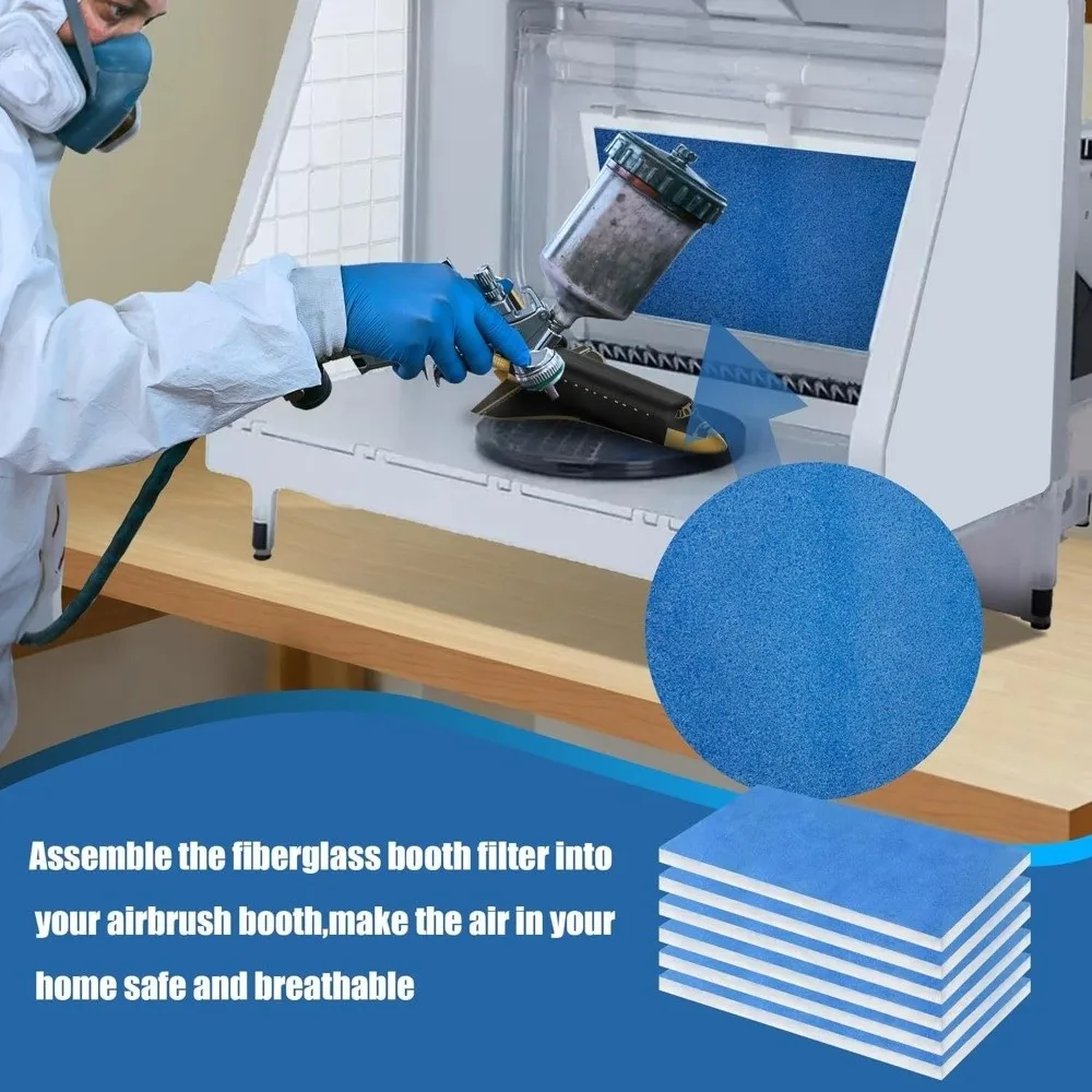 2pcs Double Layer Spray Booth Filter Exhaust System Filter Cotton Material Airbrush Booth Filter Hobby Grade Replaceable