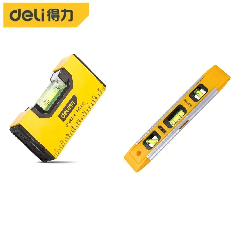 Deli High Precision Spirit Level Magnetic High Bearing Ruler Lever Bubbles Rustproof Horizontal Ruler Spirit Level Balance Ruler