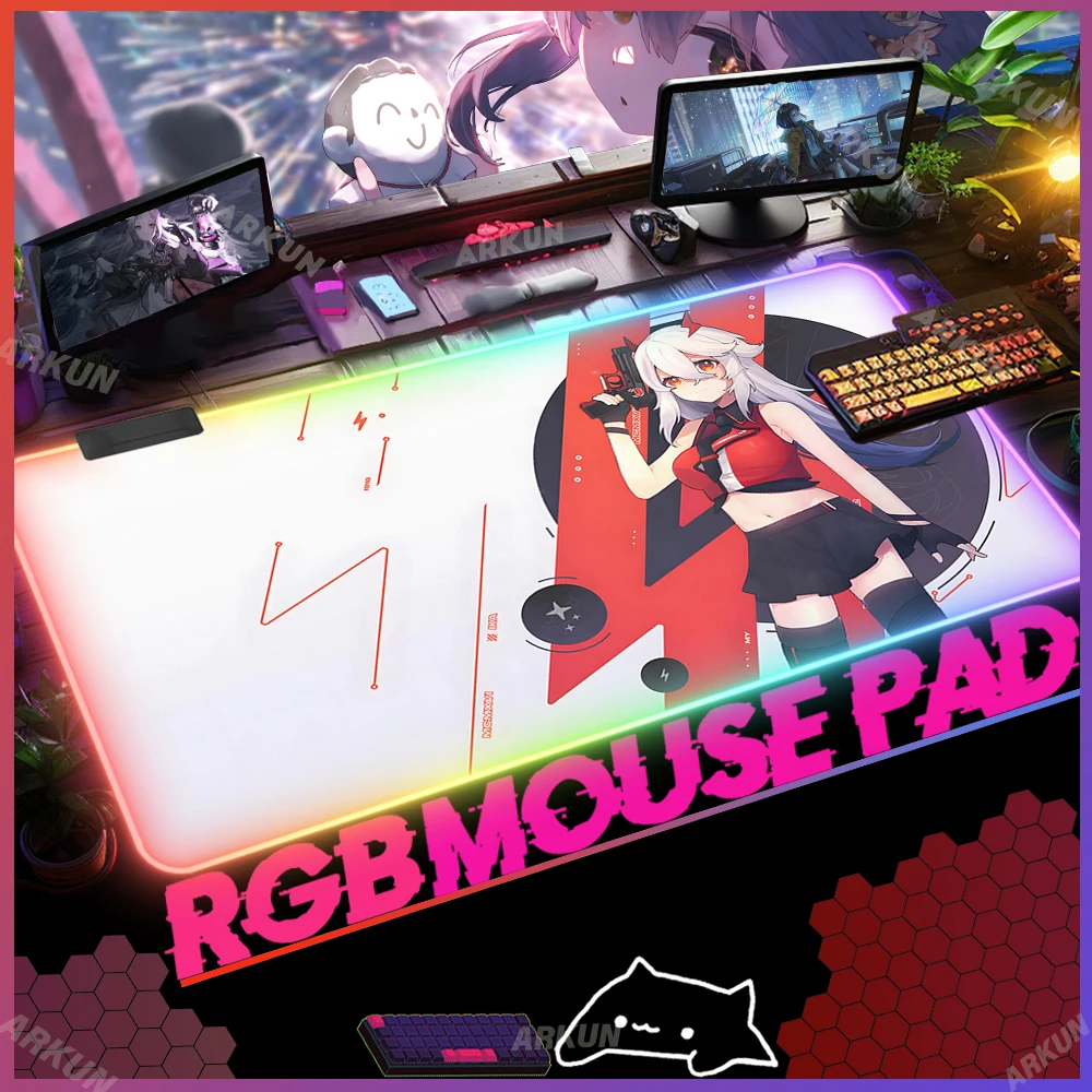 

XXL 90X40 RGB Kawaii Cool Hot Popular Anime Girl Sky Mouse Pad Large Gaming Pad Luminous Big LED PC Gamer Table Backlit Mat