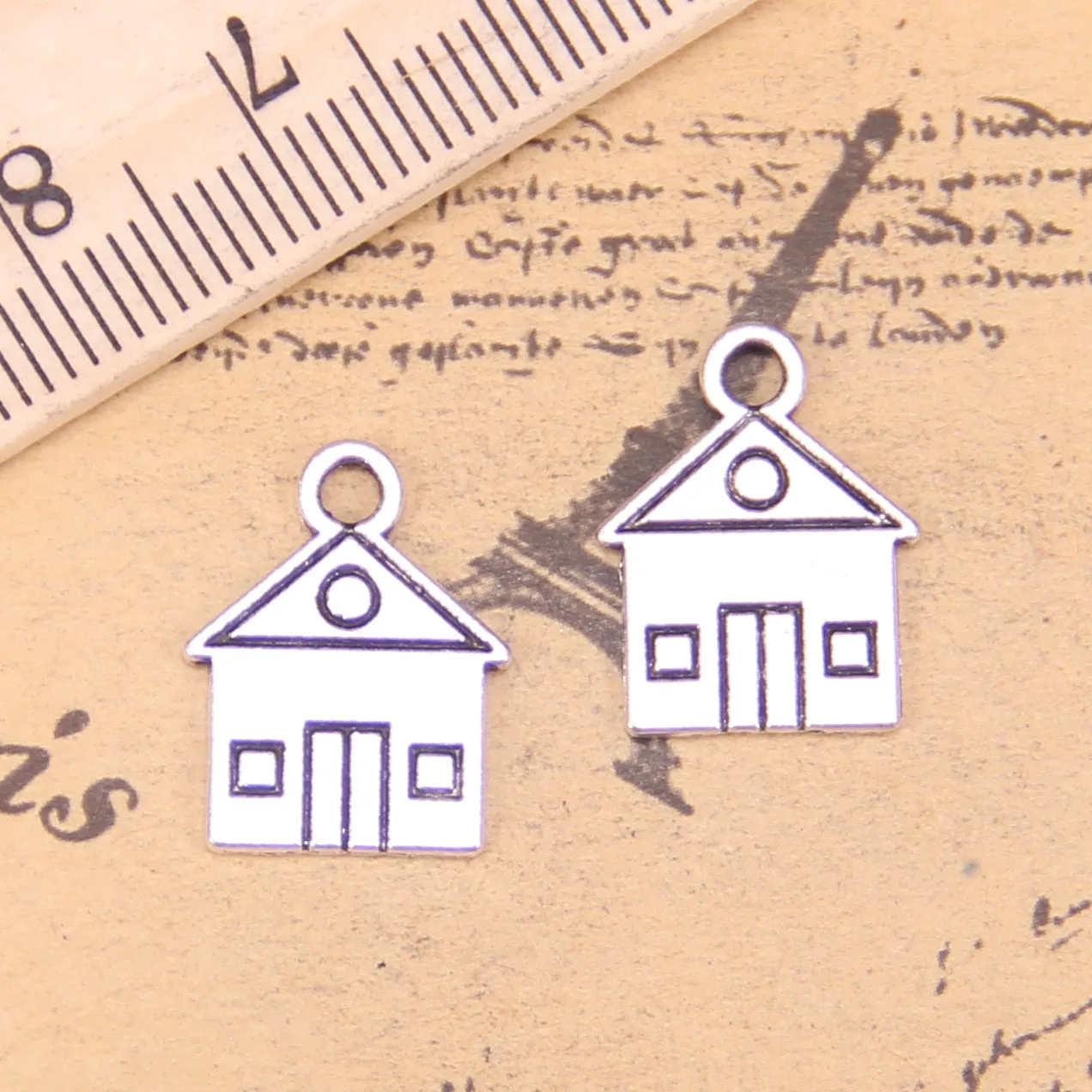 145pcs Jewelry Charms Cabin House Building 16x12mm Antique Silver Plated Pendants Making DIY Handmade Tibetan Silver Jewelry