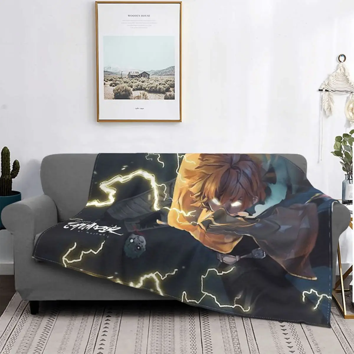 Zenistsu Blanket Dororo Fantasy Action Animation TV Series Fleece Velvet Super Warm Thin Throw Blankets For Sofa Rug Piece