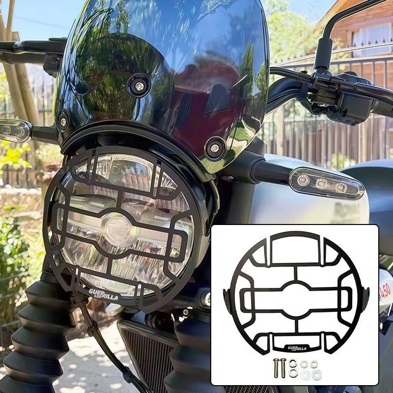 

New For GUERRILLA 450 Guerrilla450 2024 2025 Motorcycle Accessories Head Light Guard Screen Protective Cover Headlight Protector