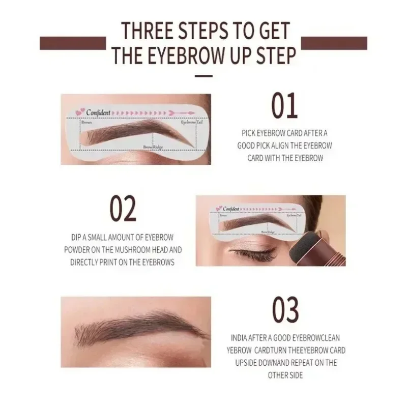 ใหม่ Professional Eyebrow Powder Stamp Shaping Kit แปรงแต่งหน้าสีคิ้วดินสอเขียนคิ้ว Eye Brows Stencil