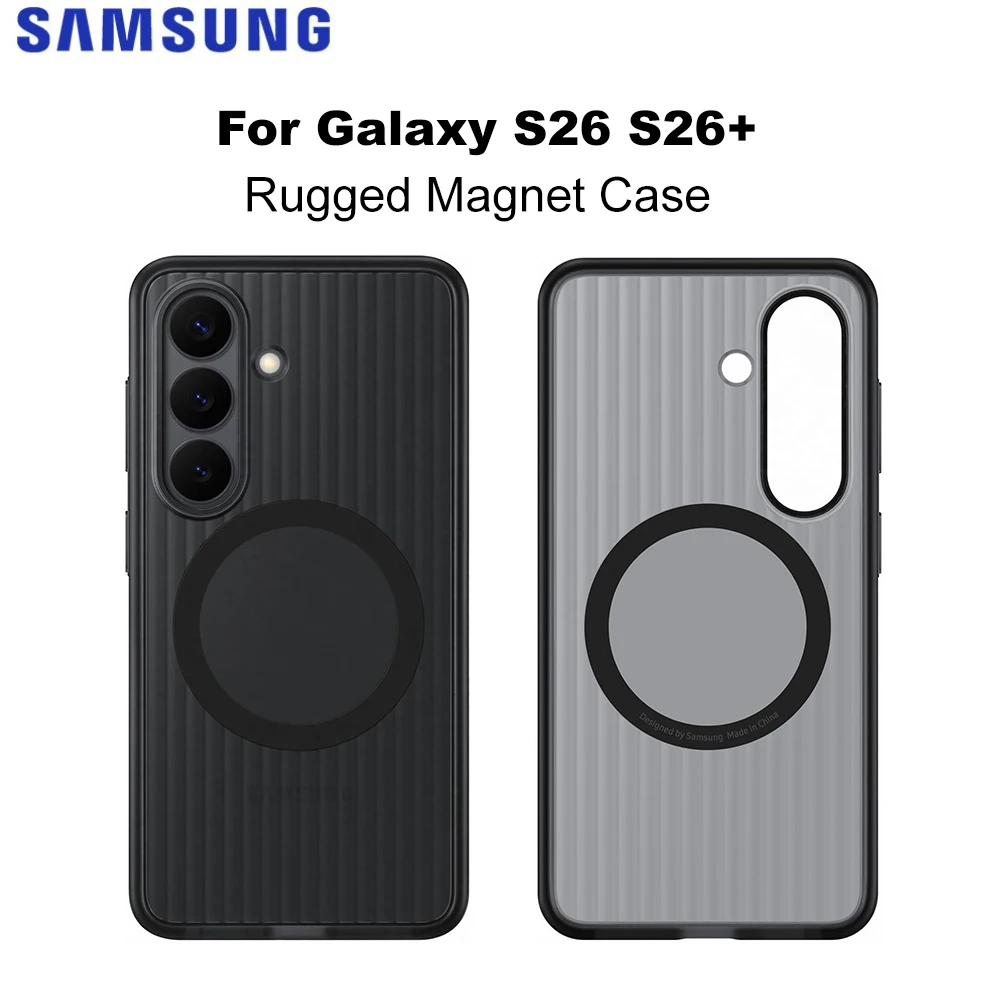 Original Samsung Galaxy S26 S26+ Rugged Magnet Smartphone Case with Magnetic Ring Phone Protective Case for Galaxy S26 S26Plus