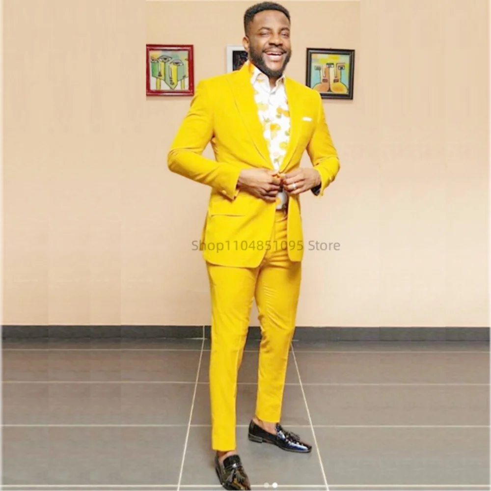 

Мужской деловой свадебный костюм высокого качества, комплект из 2 предметов, повседневный пиджак с лацканами и брюками, красивый модный банкетный костюм