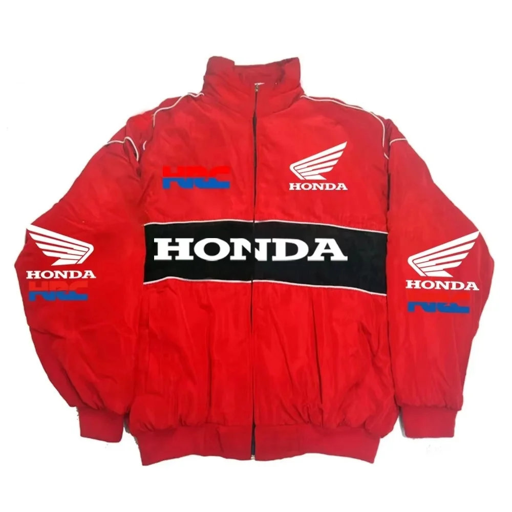 Honda Racing Jacket Men's Black Red Windbreaker Bomber