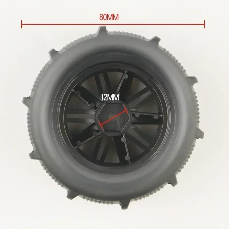 80mm 업그레이드 샌드 휠 타이어 비치 타이어 12mm 헥스 허브 WLtoys 144001 124018 124019 12428 A B C 12427 144002 1/14 1/16 RC 자동차용
