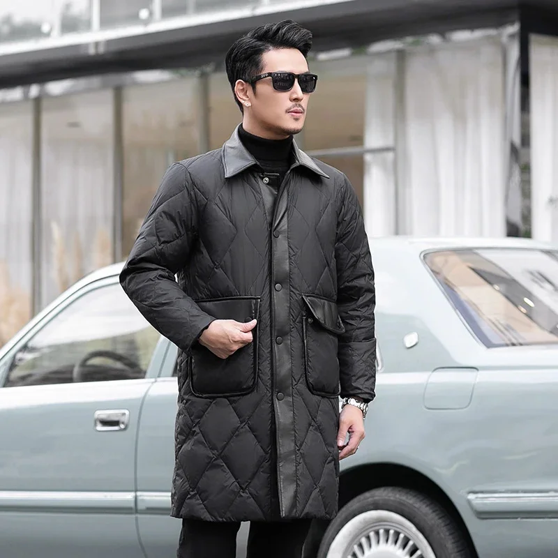 2025 new arrival winter jacket windproof 90% white duck down jackets men,mens fashion thicken warm parkas coat