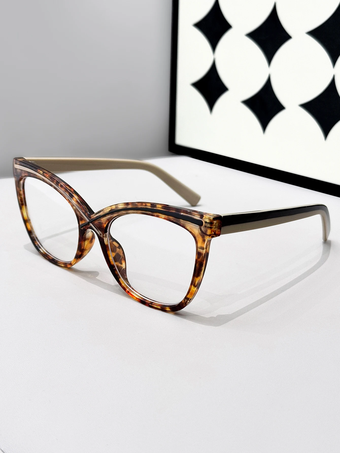 1 Stück trendiges und modisches Cat-Eye-Brillengestell-Design mit großem Rahmen, mehrere Farboptionen verfügbar, Modeaccessoire