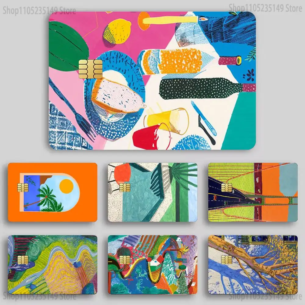 Art David H-Hockney Credit Card Skin Stickers for Bank Card Bus Metro Card Sticker Waterproof Women Gift