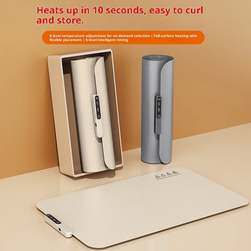 جهاز تسخين الطعام الكهربائي المحمول، لوحة دافئة جديدة من السيليكون قابلة للطي للتحكم في درجة الحرارة مع 3 إعدادات للحرارة، تسخين سريع للسطح الكامل