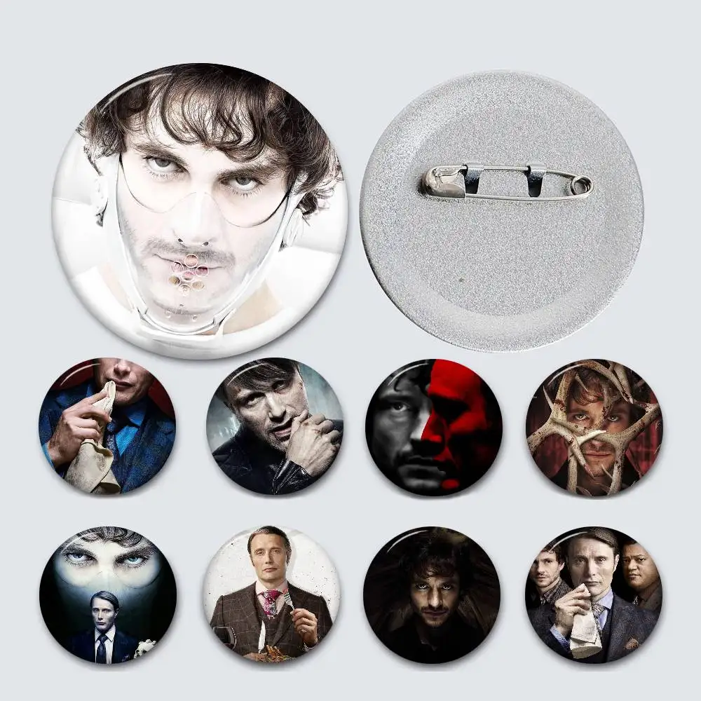 Broche de Metal con Botón Suave de la Serie de Televisión Hannibal, Insignia de Metal, Accesorios de Joyería Personalizados para Sombrero, Bolso, Solapa