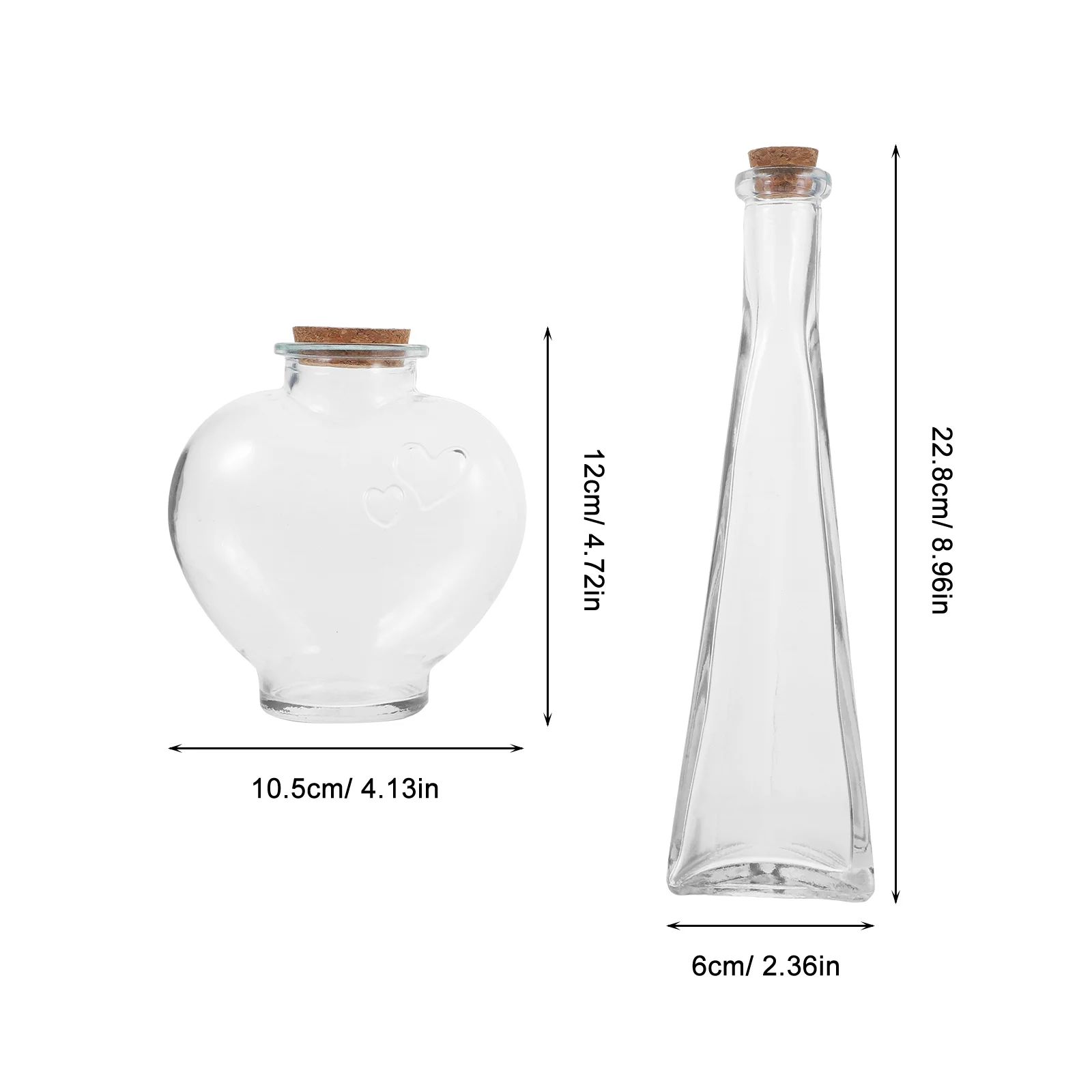 3 Pcs Decorative Bottle Gift Mixed Candy Wishing Container Suite Glass Craft Storage Empty Microlandscape