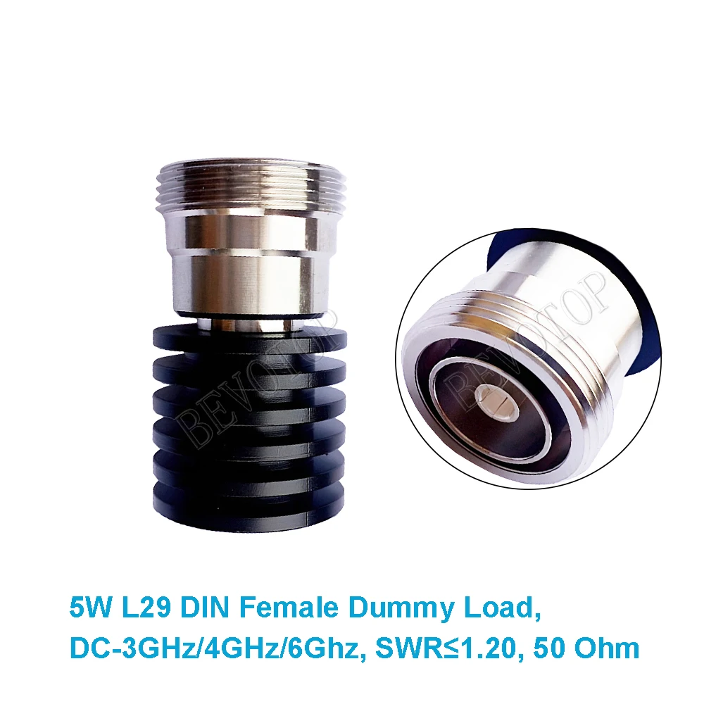 5W L29 DIN Female RF Coaxial Termination Dummy Load 50 Ohm Brass Connector Socket for 3Ghz/4Ghz/6Ghz Straight