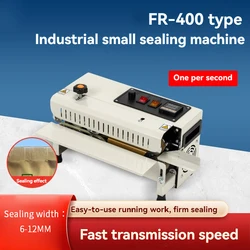 FR-400 Horizontal Auto Continuous Bag Sealing Machine Plastic Bag Band Sealing Machine Sealer Electric Bag Sealer Date Printing