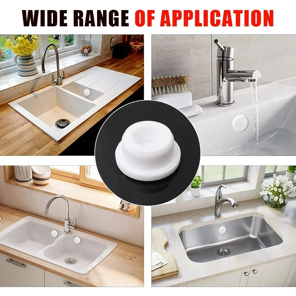 4PCS Wash Basin Overflow Cover Kitchen Bathroom Sink Hole Wash Basin Plug Water Level Rise Overflow Water Plug Bathtub Drainage